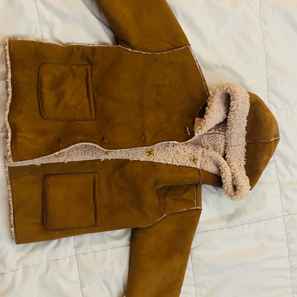 Brown Shearling-Lined Coat